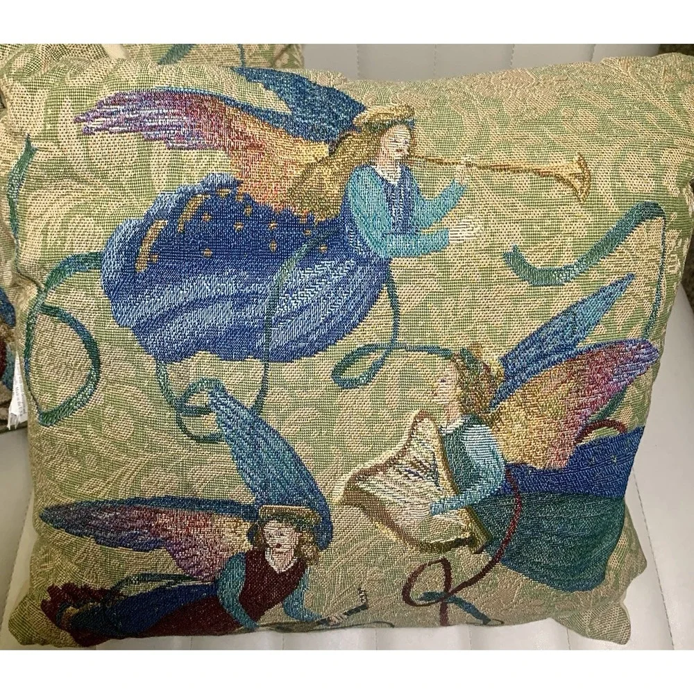 Mohawk 18x18 Angelic Trio Angels Tapestry Set of 2 Pillows‎